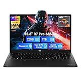 NIMO 15.6" Light-Gaming-Laptop, 8 Cores AMD Ryzen 7 Pro 6850U 32GB LPDDR5 RAM 1TB SSD (Beat i7-1360P Up to 4.7GHz) AMD Radeon 680M GPU IPS FHD Computer with 100W Type-C Backlit Keyboard Fingerprint