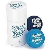 Candescent Stress Balls - Hand Therapy Relief for Anxiety, Fidget, Tension, Exercise Strengthener - Motivational Toys for Adults & Kids - Set of 2 (Crystal Blue, Ocean Blue)