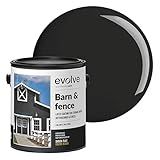 EVOLVE Barn & Fence: Swift Shield High Durability and Scratch-Resistant Paint for Storage Sheds, Outbuildings, and Fences (1 Gallon, Black)