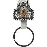 XZYLY Vintage Western Cowboy Letter Keychain,Handmade Solid Metal A-Z Initial Key Chain Clip,Durable Custom Personality key holder for belt&Pocket&Bag A