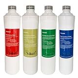 Push Button Replacement Water Filter Set Compatible With Watts Premier RO Pure 4-Pack Filtration Kit, Include Sediment Filter, Pre & Post Carbon Filter and RO membrane Element