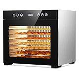 Food Dehydrator with Adjustable Timer & Temperature, 8 Stainless Steel Trays, 650W Powerful Machine, Quiet Operation Dehydrator for Jerky, Fruits, Herbs, Dog Treats