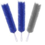 3 Pcs Fan Cleaning Brush Bendable Cobweb Duster - Microfiber Head, Washable - Ideal for Ceiling Fan Blades, Air Vents, Curtains, Cars - Reusable Dust Remover