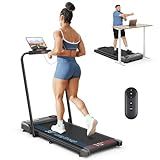 THERUN Walking Pad, 2 in 1 Foldable Treadmills for Home, 2.5HP Under Desk with Handle Bar, 16" Widened Running Belt, with Remote Control