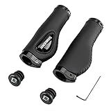 ROCKBROS Bike Handle Grips Ergonomics Design Soft Gel Dual Lock on Bicycle Handlebar Grips for Mountain MTB MBX Bike Electric Scooter Black