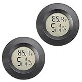 Mini Hygrometer Digital Thermometer Humidity Meter 2 Pack Hygrometer Thermometers Indoor/Outdoor Humidity Monitor Reptile Thermometer for Greenhouse Garden Cellar Fahrenheit(℉)/ Celsius(℃)