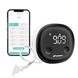 FITDAYS Body Measuring Tape, Smart Tape Measure for Weight Loss, Bluetooth Fitness Equipment with App, Measuring Waist, Hip, Bust, Arms, Muscle Gain, Retractable, 60in /150cm (Black)