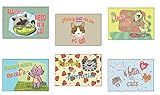 Creanoso I Love My Cats Postcards (12-Pack) – Assorted Card Stock Bulk Set – Premium Quality Cards Stock – Stocking Stuffers Gift for Pet Owners, Cat Lovers, Men & Women, Teens