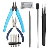 10 Pcs Metal DIY Model Kit Tools,3D Metal Puzzle Tool Set for Adults,Including Plier Bending Assist Tab Edge Cylinder Cone Shape Bending Assist Tools, Metallic Tweezers