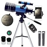 ToyerBee Telescope for Adults & Kids, 70mm Aperture (15X-150X) Portable Refractor Telescopes for Astronomy Beginners, 300mm Professional Travel Telescope with A Smartphone Adapter& Wireless Remote