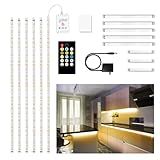 DAYBETTER Under Cabinet Lights, 6 PCS Under Cabinet Lighting with Remote, Dimmable LED Strip Lights for Bedroom, LED Lights for Kitchen Cabinet, Counter Shelf 2700K-6500K Warm to Daylight White, 9.8ft