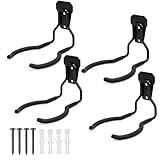 Heevir Garden Power Tool Hanger - 4Pcs Steel String Trimmer Holder Wall Mount, Grass Trimmer Organizer, Weed Eater Rack Garage Storage Hook for Weed Wacker, Leaf Blower and Other Lawn Equipment