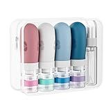 Yii ouneey Travel Size Toiletries 16 Pack Travel Bottles Kit Containerts TSA Approved Leak Proof Silicone Travel Bottles with Labels,for Shampoo,Conditioner,Lotion,Body Wash Travel Essentials (White)