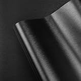 LXCREAT Refrigerator Appliance Wraps Peel and Stick Wallpaper Black Metallic Brushed Stainless Steel Contact Paper Heat Resistant Self-Adhesive Wallpaper for Dishwasher Oven 15.7" X 78.7"