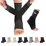 ABIRAM Ankle Brace for Women & Men, Ankle Compression Sleeve, Foot Sleeve with Wrap, Ankle Support, Foot Brace for Sprained Foot & Arch, Plantar Fasciitis Relief Socks, Achilles Tendonitis