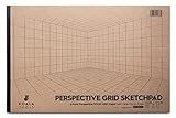 Koala Tools - 40-Page Drawing Pad for 2-Point Perspective, Room Grid Sketch Pad with 3D Virtual Walls Design, Gridded Graph Paper for Interior Room Design, Industrial, Architectural 11 x 17 inches