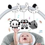 SAMMAS Baby Spiral Hanging Stroller and Car Seat Toys for Babies 0-6 Months Newborn Plush Activity Toys for Bed Bassinet Crib Baby Carrier Gifts (owl)