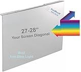 VizoBlueX 27-28 inch Anti-Blue Light Filter for Computer Monitor. Blue Light Monitor Screen Protector panel (24.8"x14.6") Fits LCD TV PC Mac Monitors