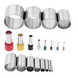 20PCS Stainless Steel Clay Cutter Round Circle Shape Cutter Ceramics Dotting Baking Ring Mold Cutter for Polymer Clay Pottery Handmade DIY Craft (20)