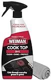 Weiman 22 Fl Oz Cooktop Cleaning Spray & Microfiber Cloth – Cooktop & Oven Cleaner for Streak & Residue Free - Non-Abrasive Degreaser Safe for Glass & Ceramic