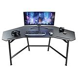 EUREKA ERGONOMIC Gaming Desk Wing-Shaped Desks,63 inch Computer Desk Table for Work Home Office,Ergonomic Studio Desk Gamer Workstation for Live & Streamer with Mousepad,Black