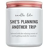 Best Travel Gifts for Women, Funny Gift for People Who Like Travel Hiking - Unique International Traveler Planner Vacation Retirement Present Candle