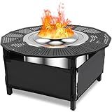 40-Inch Fire Pit Surround for Solo Stove Surround, 360° Safety Protection for Solo Stove Bonfire Accessories, Rust-Resistant Metal, Resistant to High Temperatures, Inner Diameter of 24 Inches