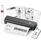 Portable Printers Wireless for Travel, N80 Wireless Thermal Printer Bluetooth Inkless Printer Support 8.5" X 11" US Letter & A4 Size, Compatible with iOS, Android, Laptop for Office, Home, Car, Black