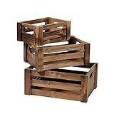 Sintosin Farmhouse Wooden Nesting Crates Decorative Set of 3, Distressed Crate for Display Rustic Home Decor, Wood Crate Basket for Storage with Handles Living Room Outdoor Christmas