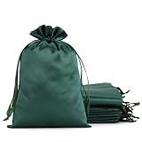 Tapleap Green Satin Cloth Gift Bags, 30Pcs 6x9 with Drawstring, For Kids Classroom, Wedding, Birthday, or Bachelor Party Favors, Halloween Party, Alcohol Bottle, Tarot Journal, Oracle Cards