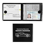 UYYE Car Registration and Insurance Card Holder, Vehicle Glove Box Car Organizer, Interior Car Accessories for Documents, Cards, License - 2 Pack