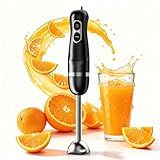 Immersion Blender Handheld, Corded Electric Blenders Portable Stick Mixer with 2 Mixing Speed and Stainless Steel Blades Emulsifier for Effortless Blending Soup, Smoothies, Puree or Baby Food