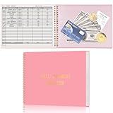 HAUTOCO Bill Tracker Notebook Monthly Bill Payment Tracker for Personal Budgeting Home Financial with 2 Storage Pocket, Payments Checklist Organizer Bill Planner 10.1 x 7.8'', Pink