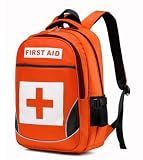 Camoredy First Aid Bag Empty Red Emergency First Responder Trauma Multi-Pocket Traveling Field Trips Camping Essentials (Orange, 1 Piece)