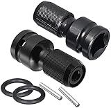 JIVENORTE 2PCS 1/2 inch Square Drive to 1/4 inch Hex Female Socket Adapter Converter Chuck Adaptor for Air and Electric Impact Wrench Impact Drill Ratchet Wrench