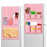 Mini Fridge Organizer, Double-Sided Oxford Cloth Hanging Mini Fridge Caddy, 58.5 x 17.7 in, Dust Cover Storage Organizer for Dorm Home Kitchen Office