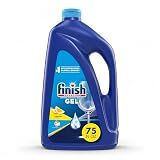 Finish Gel Liquid Dishwasher Detergent, Advanced Deep Cleaning Power Dish Soap, Fights Tough Stains, Dishwasher Soap, Plastic-Free & Septic Safe Dish Detergent, Lemon Scent, 75oz