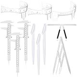 Konohan 11 Pcs Eyebrow Mapping Kit Eyebrow Shaping Tools Eye Brow Measuring Ruler Double Scale Vernier Caliper 3 Point Positioning Ruler Golden Ratio Caliper Brow Trimming Knives(White)