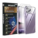 Project-S Glass All Around Protection (Clear Case + 2X Screen Protectors + Lens Protector) for iPhone 13 Pro (6.1") w/Lifetime Replacement Warranty + 1x Month of Premium VPN Service