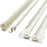 Franklin Brass Self-Closing 22' Drawer Slides Bottom Mount, 5-Pairs (10-Pieces) Cabinet, 50lb Capacity White Drawer Hardware D68822K-W-B