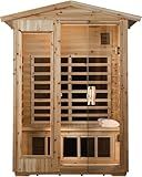 LTCCDSS Low EMF Outdoor Far Infrared Sauna 2-Person, Hemlock Wood Sauna for Home, Withstand Outdoor Temp -5℉-104℉, Bluetooth Speakers, LED Reading Lamps, Chromotherapy Light