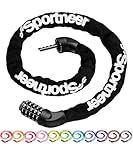 Sportneer Bike Lock: 5 Digit Combination High Security Anti Theft Bike Chain Lock - 3.2/3.6/4ft Heavy Duty Keyless Bicycle Lock for Bike Motorcycle Scooter Door & Gate - Easy to Use, Bike Accessories