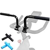 Handlebar Extenders for Peloton Bike, Universal Exercise Bike Handlebar Extension for Indoor Cycling, Treadmill, Wheelchair, Stroller - 2 Grips to Relieve Back Pain (Black & Blue Grips)
