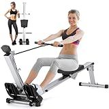 Rowing Machine for Home Use, LUBBYGIM Rowing Machine Foldable Rower with LCD Monitor - Hyper-Quiet & Smooth - 2025 Upgraded Version with 300LBS Loading Capacity