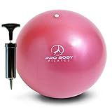 ProBody Pilates Small Exercise Ball with Pump - 9 Inch Workout Ball for Stability, Barre, Yoga, Core & Physical Therapy, Home Gym & Office Use (Pink)