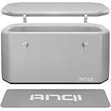 XXL Cold Plunge Tub for Athletes, Compatible with Water Chillers, 224-Gallon Inflatable Ice Bath Tub with Insulated Lid, Thermometer, Water-Absorbent Mat, Portable Ice Pod for Cold Water Therapy