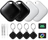 Air Tag for Android, Tags-4 Pack Tracker with 4 Case, Works via Google Find Hub App, Android Tracker Tags, Item Finder for Key, Backpack, Travel and Commute, 2 Black, 2 White (NOT for iOS)