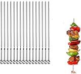 Metal Skewer for Grilling,Kabob Skewer,Flat BBQ Barbecue Skewer,Grilling Skewers Set,Reusable BBQ (14" skewer(16 pack))