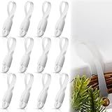 Fiada 12 Pcs Christmas Garland Hanger for Mantle Cord Bundlers Cord Organizer for Appliances, Self Adhesive Kitchen Sticky Silicone Holder Organizer for Christmas Wreath Fireplace(Clear)