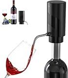AREYCVK Wine Aerator Electric Wine Decanter Automatic Wine Aerator, Wine Dispenser Wine pourer with USB Rechargeable,Wine Lover for women&Men(Black-ABS)